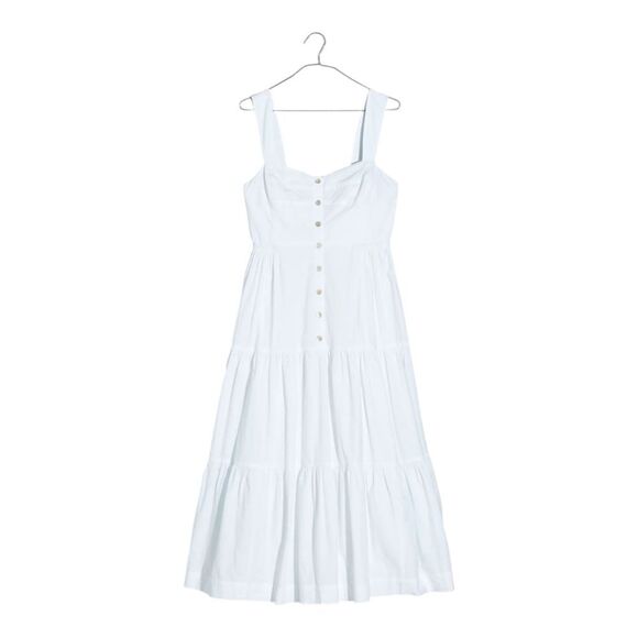 Madewell White Button-Front Maxi Dress Sundress Size 6 - Picture 2 of 12